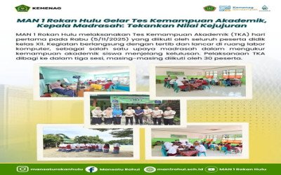 MAN 1 Rokan Hulu Gelar Tes Kemampuan Akademik, Kepala Madrasah: Tekankan Nilai Kejujuran
