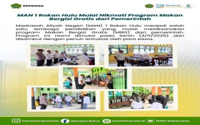 MAN 1 Rokan Hulu Mulai Nikmati Program Makan Bergizi Gratis dari Pemerintah